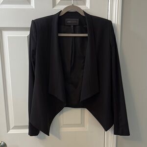Black Cropped Waterfall Blazer